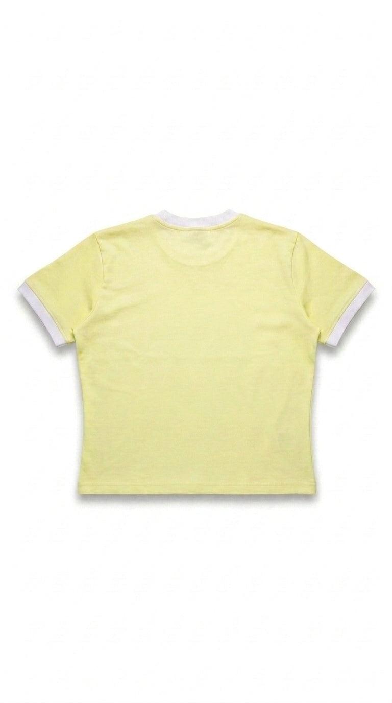 Cropped Ringer Tee — Butter Yellow