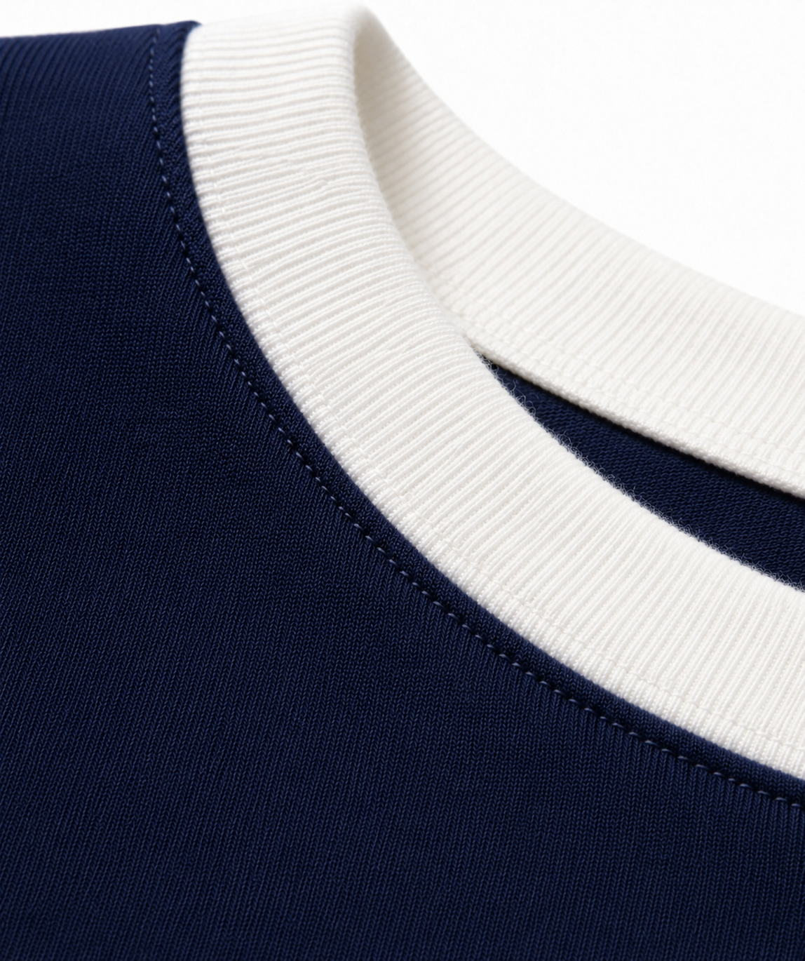 Cropped Ringer Tee — Navy