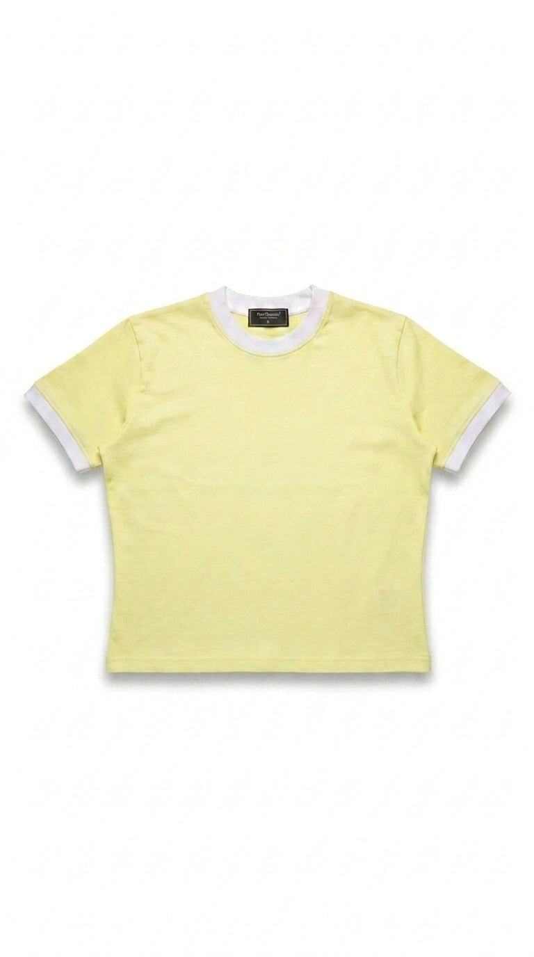 Cropped Ringer Tee — Butter Yellow