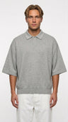 Signature 3/4 Sleeve Knit Polo — Grey