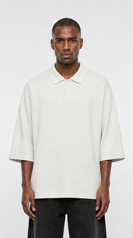 Signature 3/4 Sleeve Knit Polo — White