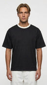 Contrast Detail Classic Tee — Black/White Collar