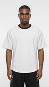 Contrast Detail Classic Tee — White/Black Collar