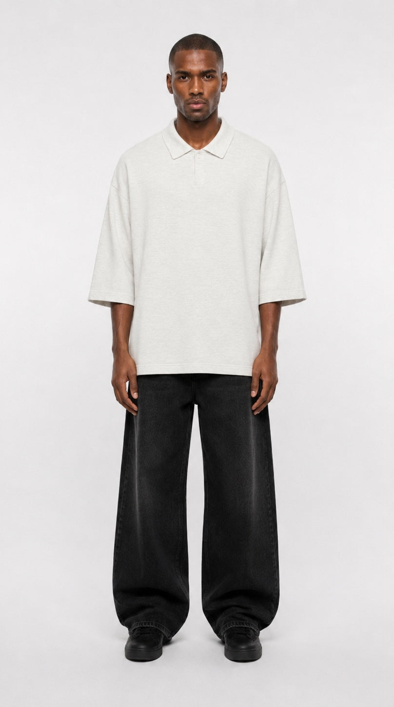 Signature 3/4 Sleeve Knit Polo — White