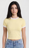 Cropped Ringer Tee — Butter Yellow